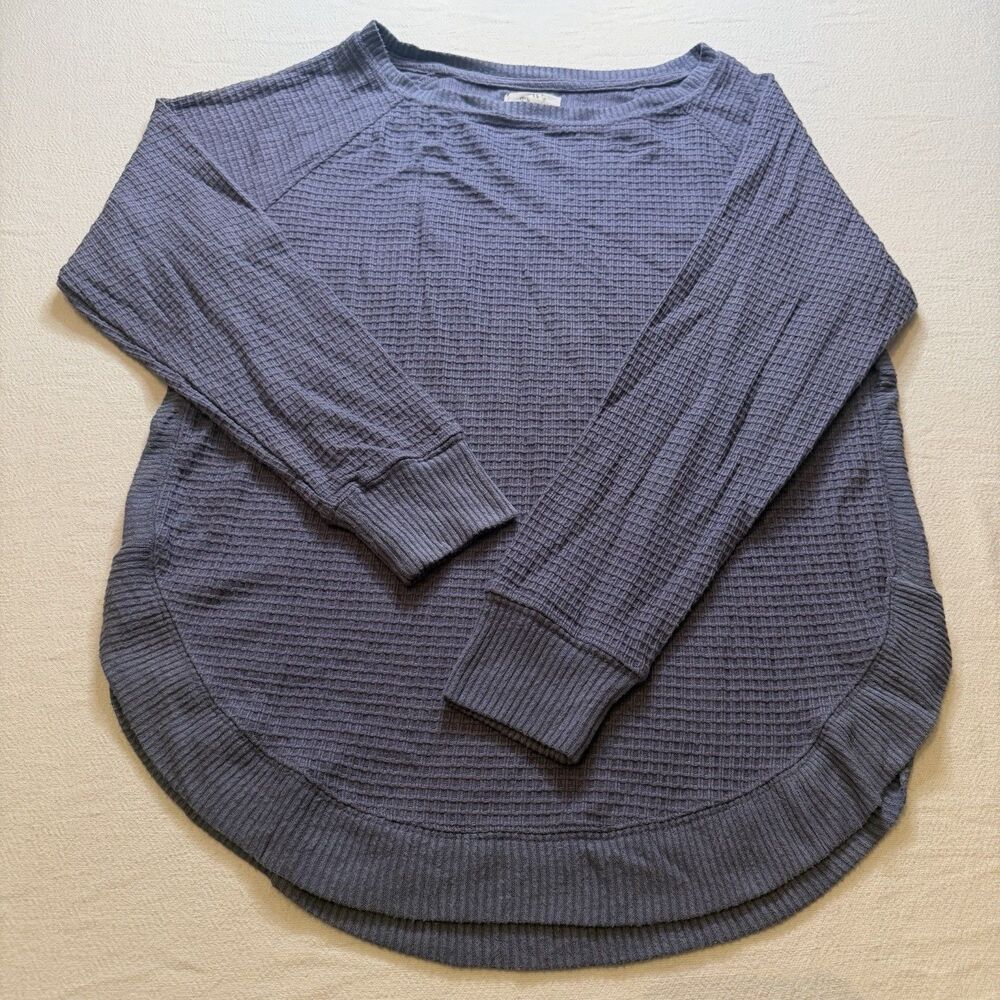 Maurices Waffle Knit Tunic Long Sleeve Top Sweater Mauve Size Medium Casual